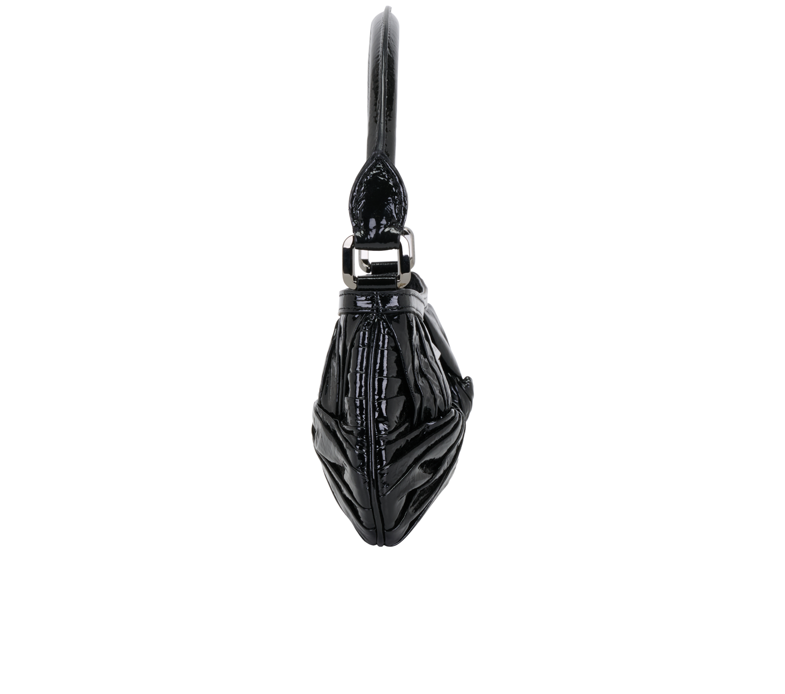 Soft Knot Sling, &pound;220, Handbags, Black, Patent Leather, Side view
